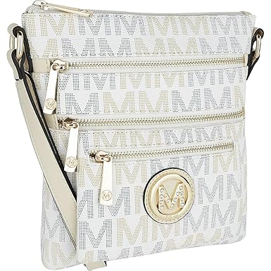MKF Collection by Mia K. Farrow Beatrice M Signature Multi Compartments-Zipper Crossbody Handbag Purse by Mia K Farrow