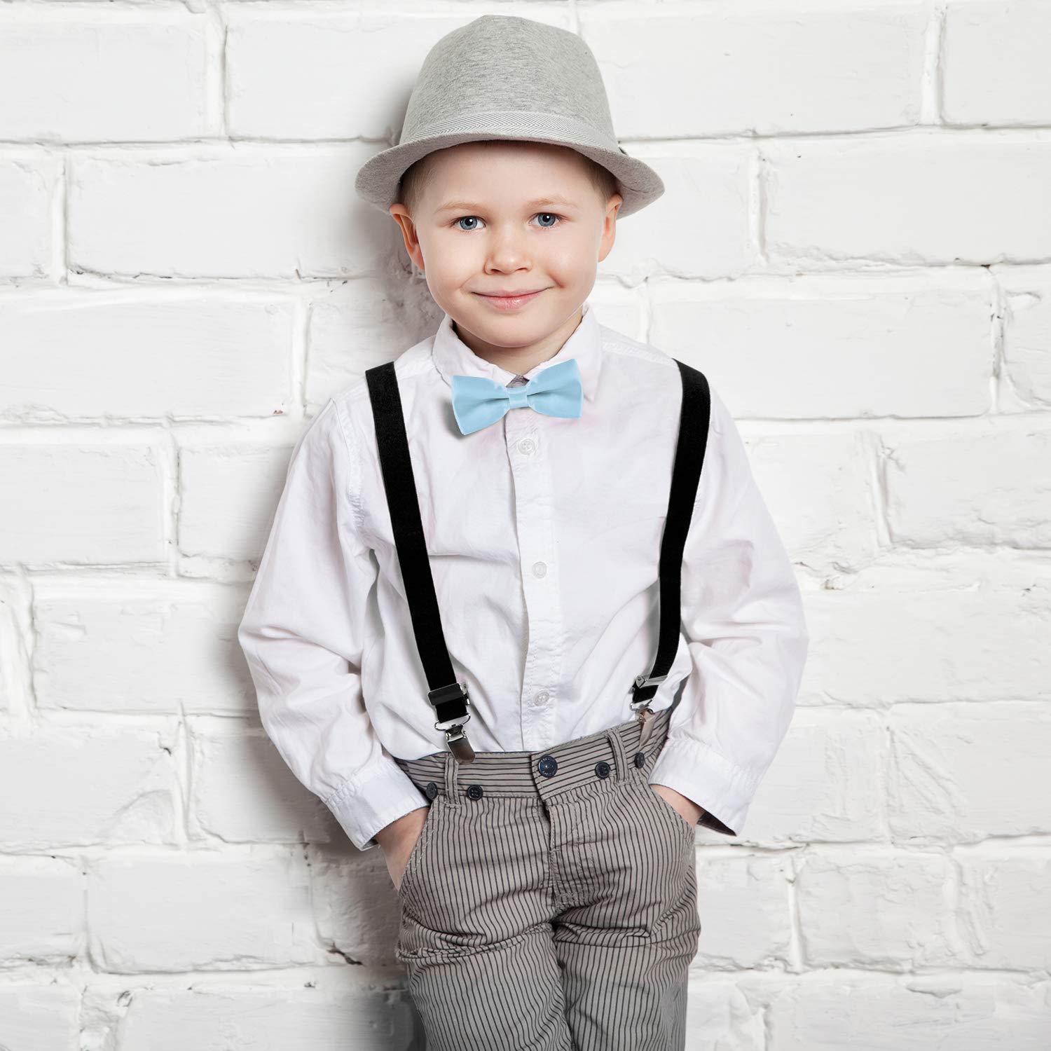 DonDon comfortable Boys bow tie pretied with adjustable length silk