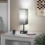 Aooshine Bedside Lamp USB C+A Ports 3 Color Modes Pull Chain Black Shade view 9