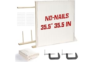 Riiai No Nails Tufting Frame 2024 New, Rug Tufting Frame, 35.5” x 35.5” Tufting Frame Large Size for Tufting Gun Rug Making, Wooden Tufting Frame Rug Tufting Supplies for Making Rug