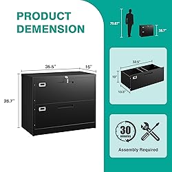 SISESOL 2 Drawer Lateral File Cabinet with