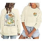 Ladicme Christian Sweatshirts for Women God Religious Pullover Casual Inspirational Long Sleeve Tops