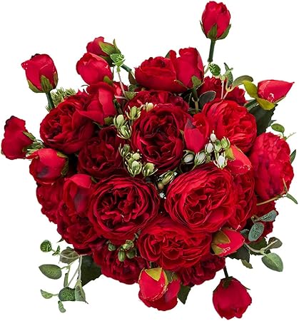 Boules De Fleurs Pour Centres De Table Centre De Table De Mariage Fleur Bouquet De Mariee En Plastique Floral Arrangements De Fleurs Artificielles Pour La Maison D Anniversaire De Fete Rouge Amazon Fr Cuisine