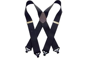 HOLD-UP SUSPENDER CO. Holdup 2" Wide Contractor Suspenders for Men with Patented Composite Plastic Gripper Clasps