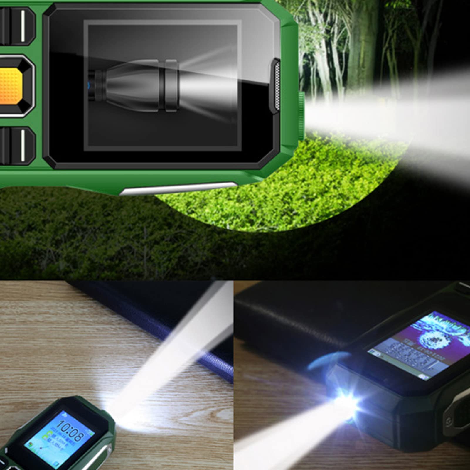 Tangxi Mini Rugged Cell Phone for Senior, 1.8 Inch Drop Proof and Dust Proof Outdoor Mobile Phone, 5800mAh Battery 32MB Unlocked GSM Cell Phone (OD Green)