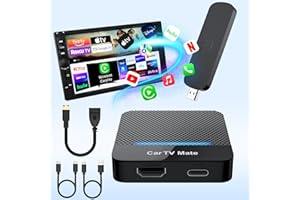 QUANLEX Car TV Mate Pro – Wireless CarPlay & HDMI Adapter for Fire T V Stick, iPhone, Android – Plug & Play 2K Streaming Dongle for Car Screens Entertainment – USB-C & USB-A Compatible (2016+)