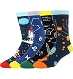 Happypop Novelty Funny Crazy Food Crew Socks Colorful Fun Cool Space Animal Dress Socks for Men