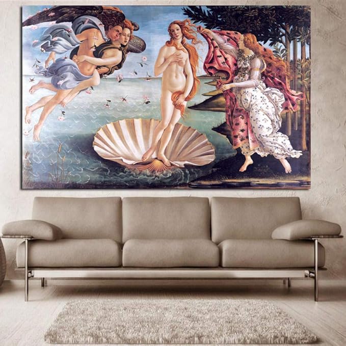 Cuadro de Pared para decoración del hogar El Nacimiento de Venus Lienzo
