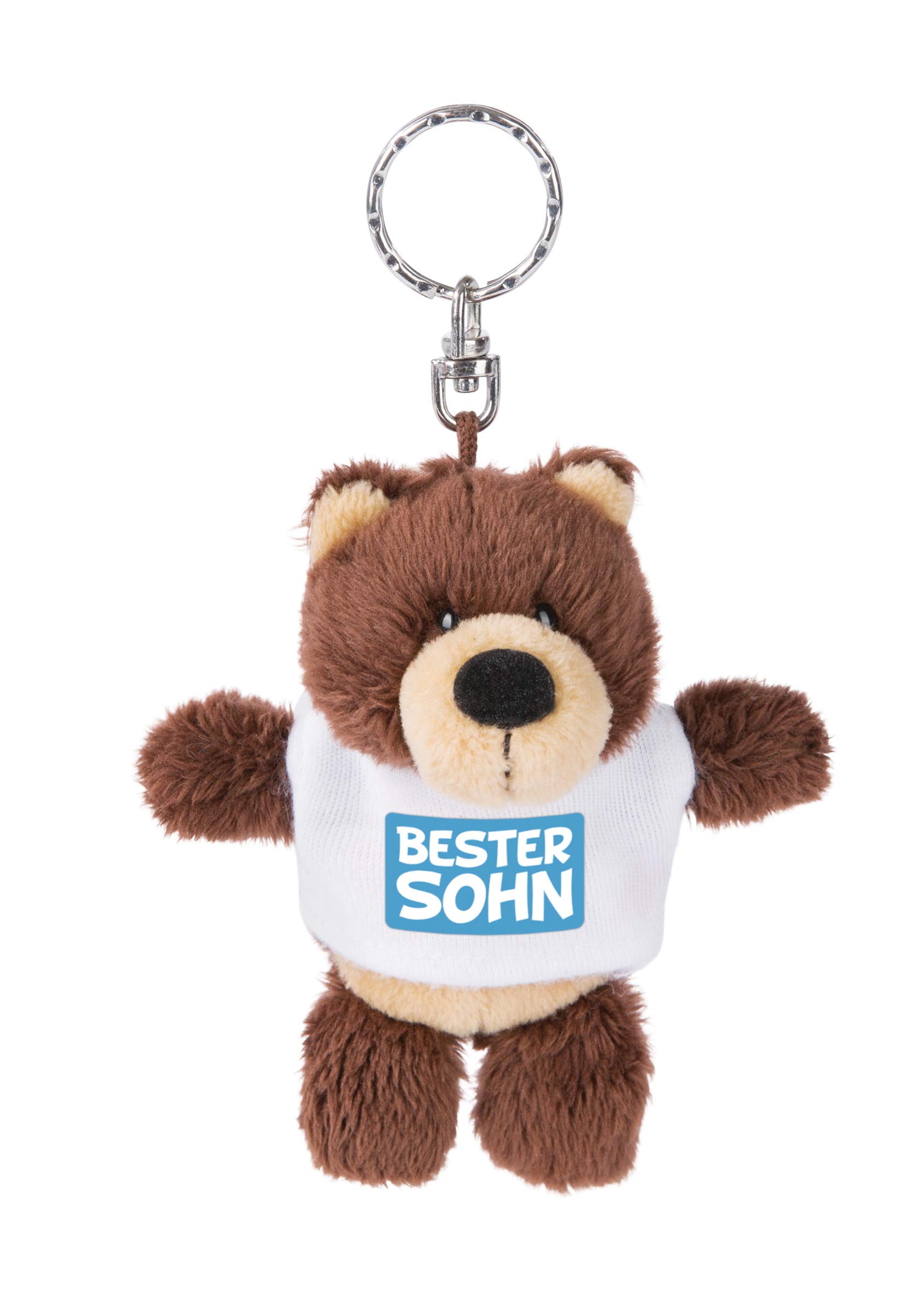 NICI 44708 Key Ring Bear with T-Shirt Bester Sohn 10 cm Brown