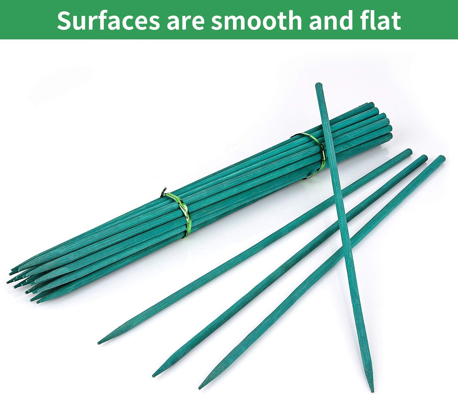 Garsum Green Bamboo Sticks Garden Wood Plant Stakes, Floral Plant Support Wooden, Wooden Sign Posting Garden Sticks, 12 Inches 25 Pack : Garden & Outdoor