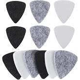 12 PCS Felt Picks for Guitar, 1.2 Inch Felt Heart Shape Pick Multi Color Pick Plectrums Thin Guitar Custom Guitars Picks Ukulele Accessories for Ukulele Bass Acoustic Electric Guitars