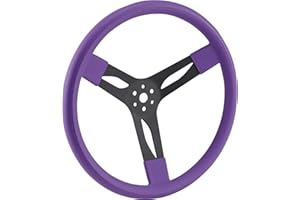 Speedway Motors Performance 15 Inch 3-Spoke Steel Steering Wheel, 2.75" Dish, Cushioned Grip, 3-Bolt Fit, Powder-Coated Purple, No Horn Button Included, Sold Individually