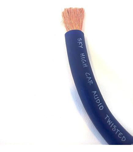 Aazon.co: 50 ft CCA 1/0 Gauge Oversized Blue Power Ground Wire Sky