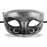 Exlinonline Masquerade Mask For Men Mardi Gras Mask Halloween Venetian Party Wear Mens Black Stylish Design