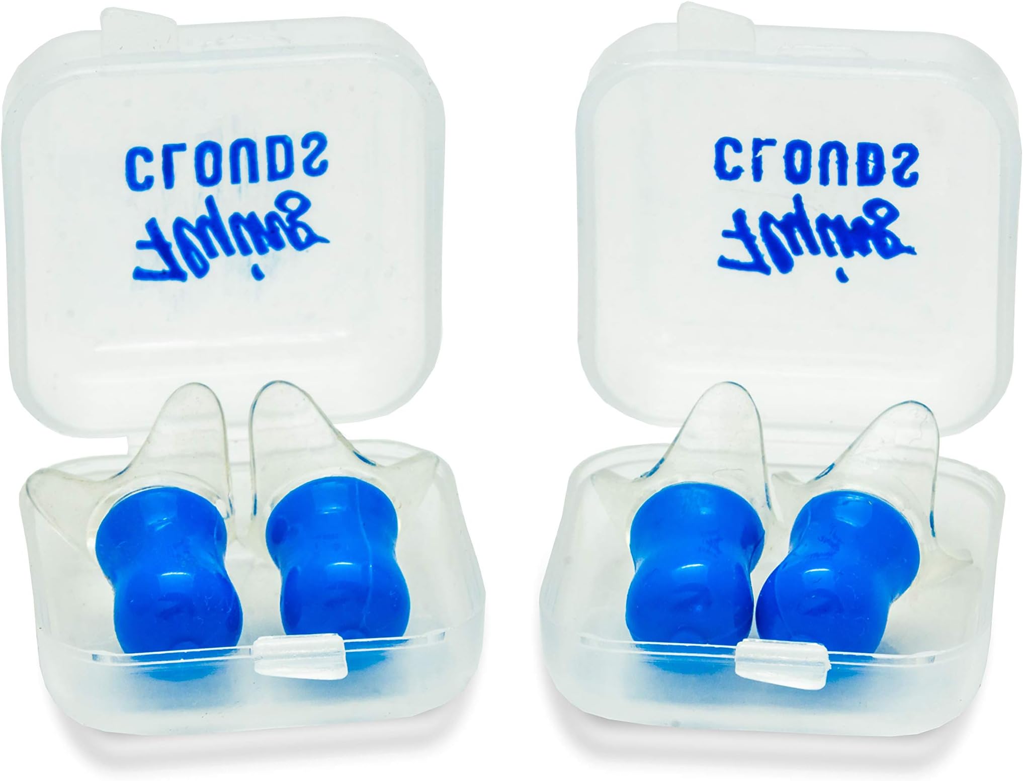 flying CLOUDS Soft Silicone Noise Reduction Ear Plugs for Study, Sleeping, Meditation, Swimming for Adult and Child; Combo Pack of 2 Pairs (4 Units); Reusable Earmuff (Blue)