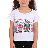 Easter Toddler Girls T-Shirts Bunny Short Sleeve Shirts Kids T Shirts Cotton Girls Summer Tops T-Shirts 3-8Y