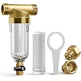 SimPure Spin Down Sediment Filter, 40 Micron Reusable Whole House Spindown Sediment Water Filter, Water Pre-Filtration System