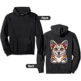 Sugar Skull Mexican Corgi Bone Halloween Day Of Dead Pullover Hoodie