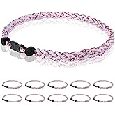 Midtatus 12 Pack Baseball Necklace 18inch, Team Gift for Baseball Funs, Three Braided Titanium Tornado Rope Design, with Muti - Color for Pick