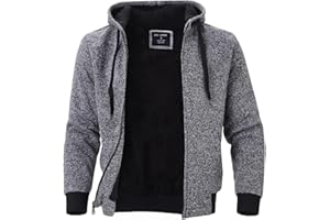 Facitisu Heavyweight Sherpa Lined Fleece Hoodie Sweatshirts for Men Winter Zip Plus Size Jacket