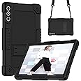 Kebiory for KADYBE D106/MEIZE Model D106 10.1 inch Tablet Case with Shoulder Strap Kiskctand Kids Friendly Shockproof Case for KADYBE D106/VOZIZOV D106/FEONAL 10.1 inch 2024 (Black)