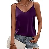 Ekouaer Women's V Neck Sleeveless Spaghetti Strap Cami Shirt