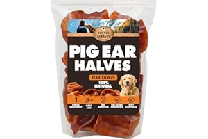 BRUTUS & BARNABY Pig Ear Halves for Dogs, 15 Ct. – All-Natural Single Ingredient Dog Chews, Slow Cooked & Fully Digestible Rawhide Alternative