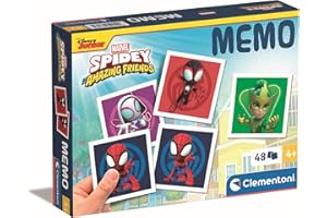 Clementoni - MEMO Marvel Spidey Pocket - Educational Game That Includes 48 Matching Tokens of Your Favorite Characters, Toy f