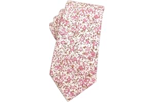 Mantieqingway Men's Cotton Floral Neck Tie 2.56'' Printed Skinny Tie