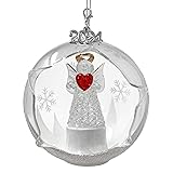 Angel with Red Heart 2024 Lighted Christmas Ball