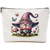 BQXH Gnomes Gifts for Women, Cute Garden Gnome Makeup Bag, Gnome Gifts Funny Gnomes Cosmetic Bag, Friendship Gifts for Women Girls Bestie Daughter, Christmas Graduation Birthday Gifts Toiletry Bag