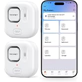 TECKNET WiFi Water Leak Detector, Smart Leak Sensor with App Alerts | Instant App Alerts &amp; 120dB Alarm, IP67 Waterproof, No Hub Required, for Kitchen/Bathroom/Basement, 2 Pack, Battery Included