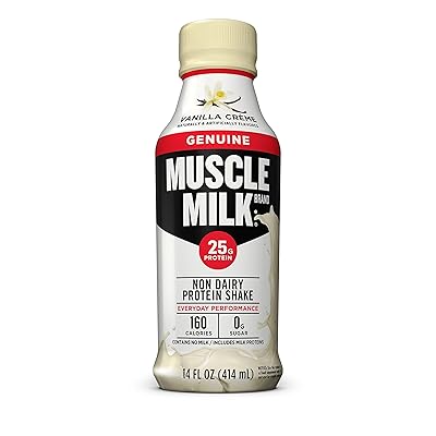 Muscle Milk Genuine Protein Shake, Vanilla Cr&egrave;me, 25g Protein, 14 FL OZ, 12 Count