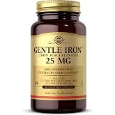 Solgar Gentle Iron, 180 Vegetable Capsules, Red Blood Cell Supplement | Non-Constipating, Ideal for Sensitive Stomachs, Non GMO, Vegan, Gluten-Free, Dairy Free, Kosher - 180 Servings