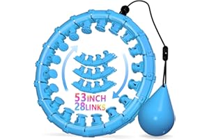 Argvsde Weighted Hula Infinity Fitness Hoop for Adult Weight Loss, 2 in 1 Smart Fitness Workout Hula Circle Hoops with 28 Links(53 Inch), Exercise Fit Hoop Suitable for Women and Beginners