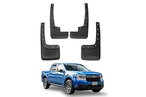 Tecoom Mud Flaps fit for Ford Ranger Accessories 2024 2025, No Drill Car Mud Guards Mudflaps, Not for Raptor, Front and Rear Truck Vehicle Mudguards Splash Guards Mudflaps Set, 4 Pcs, Black