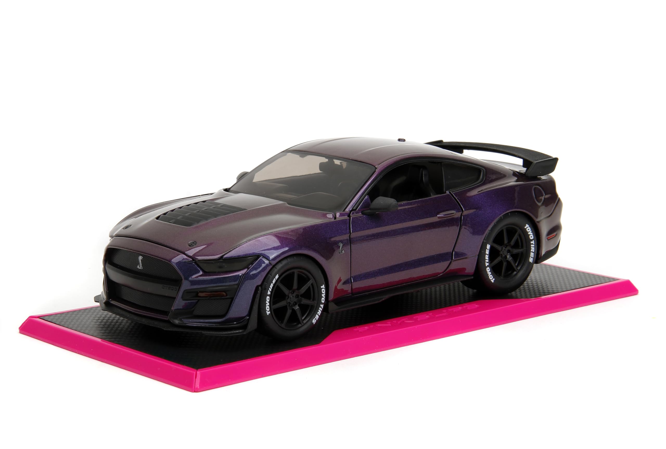 JADA Pink Slips 1:24 2020 Ford Mustang Shelby GT Die-Cast Car w/Base, Toys for Kids and Adults
