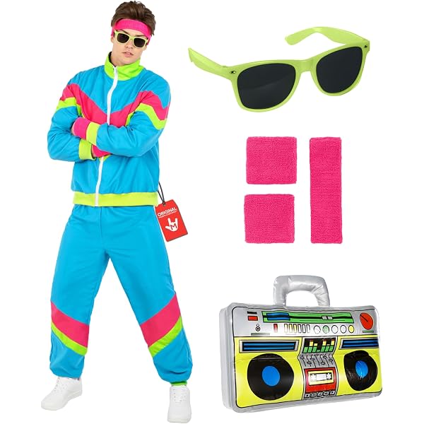 Tenue Disco Années 80-90 Unisexe Homme Femme - Costume Rétro Avec Banane Et Lunettes