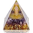 DRTMLY Orgone Pyramid, Small Healing Crystals Pyramid with Amethyst Stones,Orgonite Energy Generatorfor Resist Stress, Bring Good Luck and Wealth(Amethyst2)