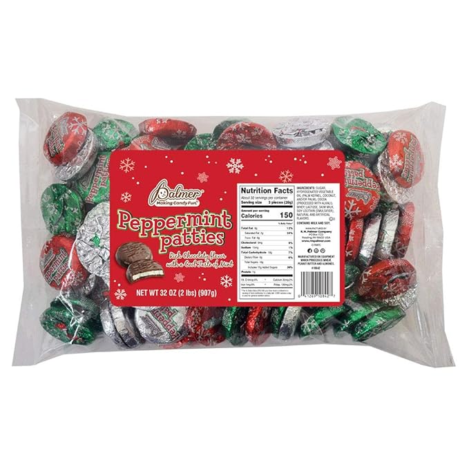 R.M. Palmer Peppermint Patties, Bulk Bag of Holiday Themed Treats, Candy, and