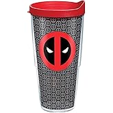 Tervis Made in USA Double Walled Marvel - Deadpool Insulated Tumbler Cup Keeps Drinks Cold & Hot, 24oz, Icon Repeat