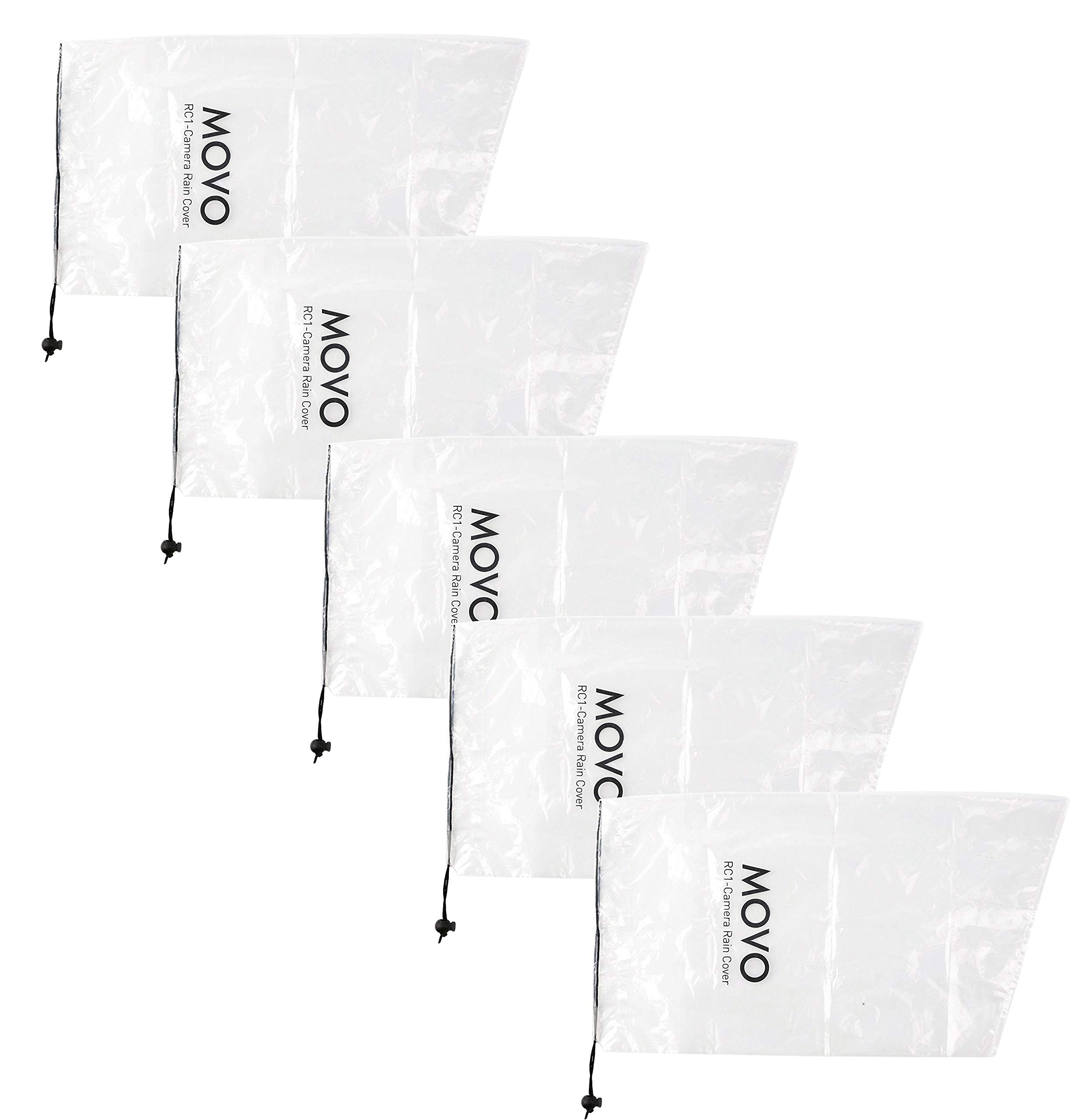 Movo (5 Pack) RC1 Clear Rain Cover for DSLR Camera and Lens up to 46cm Long