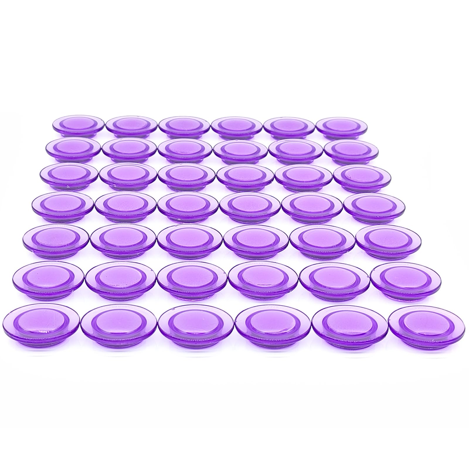 PYJLBX 42 Pack Strong Fridge Magnets – Small Round Transparent Purple Magnets for Whiteboard, Notice Board, Office & Crafts – Heavy Duty Cute Mini Magnets for Refrigerator, Memo Board, School, Home