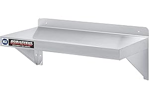 DuraSteel Stainless Steel Wall Mount Shelf 24" Wide x 14" Deep Commercial Grade - NSF Certified - Good for Restaurant, Bar, Home, Kitchen, Laundry, Garage and Utility Room