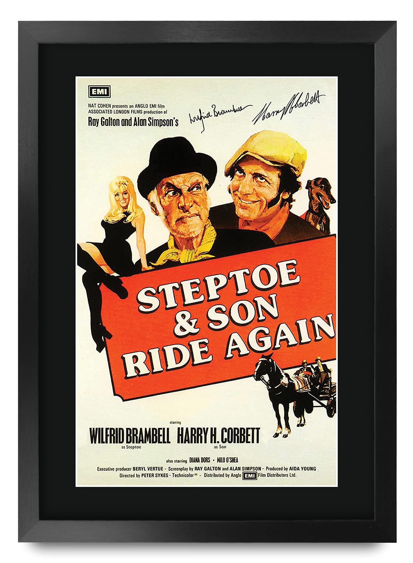 HWC Trading FR A3 Steptoe & Son Ride Again 2 Harry H. Corbett Wilfrid Brambell Gifts Printed Poster Signed Autograph Picture for Movie Memorabilia Fans - A3 Framed