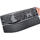 Keyboard Cover for Logitech Ergo K860 Wireless Ergonomic Keyboard, Black | Silicone Keyboard Protector, Waterproof, Anti Dust &amp; Fingerprints