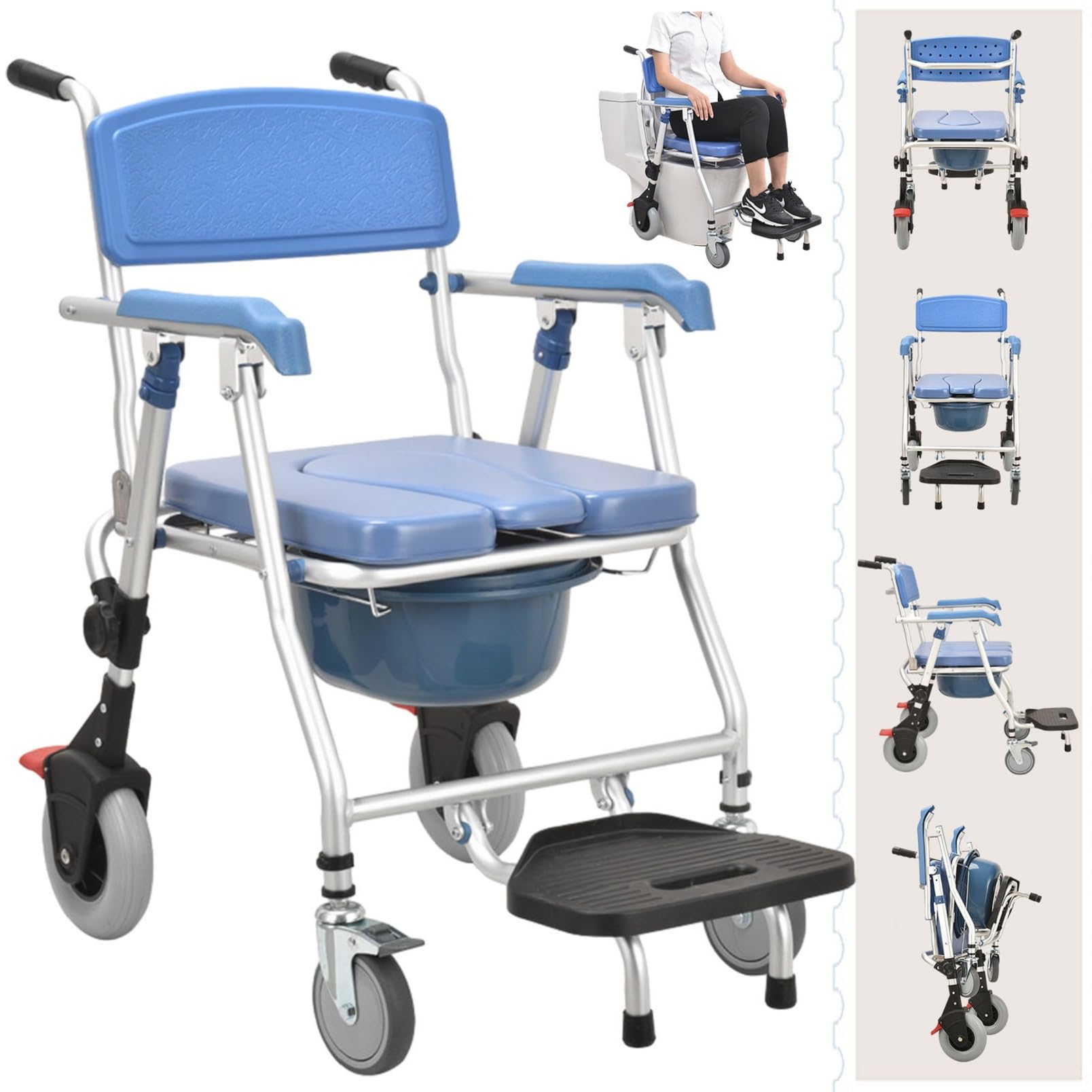 Shower Commode Chair GreenChief Shower Wheelchair With Coode