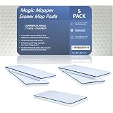 Magic Mopper 4610 Eraser Pads 4.5" x 10" Melamine Mop Sponges, 5 Pack | Commercial Melamine Cleaning Pads for Floors, Tile, Grout, Walls &amp; Baseboards, Fits 4.5" x 10" Pad Holders