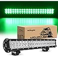 Nilight LED Light Bar 20 Inch 126W Spot Flood Combo Green Beam Off Road Lamp Fishing Hunting Emergency Deck Work Lighting for Trucks UTV Pick-up Van Boat Tractor