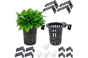 2pcs Large Aquarium Plant Planter Holder, with 12 Extension Hooks & 4 Suction Cups Upgraded Aquarium Live Hangers Accessories